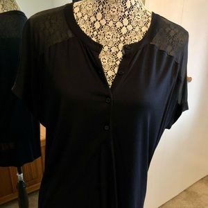 Lacoste Sheer Short Sleeved Top with 4 buttons down the front Worn Once!